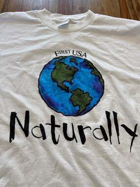 Vintage 90s First USA Naturally Earth Globe T-Shirt XL